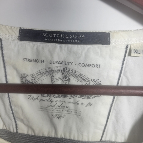 ❤️ 3 for $35 Scotch & Soda  long sleeve striped crew neck henley shirt XL - Picture 8 of 14